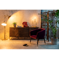 Class dressoir hoog MDF 45x180x80 cm bruin/goud