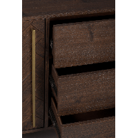 Class dressoir hoog MDF 45x180x80 cm bruin/goud