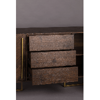 Class dressoir hoog MDF 45x180x80 cm bruin/goud