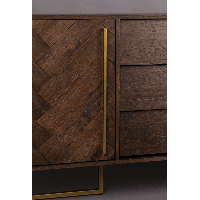 Class dressoir hoog MDF 45x180x80 cm bruin/goud