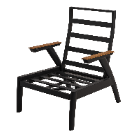 Loungestoel Florence Alu - zwart