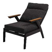 Loungestoel Florence Alu - zwart