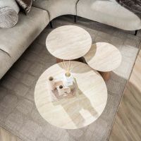Dexter salontafel set van 3 tapse poot - mdf/keramiek travertine