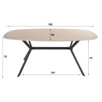 Fraaai Dexter Deens ovale eettafel - 180 cm - keramiek
