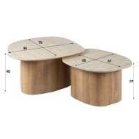 Fraaai Dexter salontafel set van 2 - keramiek travertine