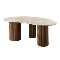 Dexter eettafel organisch 215 cm keramiek - beige