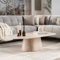 Fraaai Giordano salontafel Deens ovaal 135 cm keramiek - beige