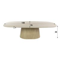 Fraaai Giordano salontafel Deens ovaal 135 cm keramiek - beige