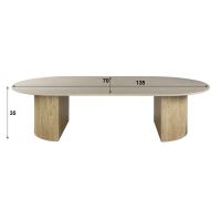 Fraaai Hujo salontafel ovaal 135 cm keramiek - beige