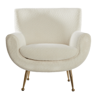 Vinstra fauteuil bouclé wit/goud van het woonmerk Light&Living