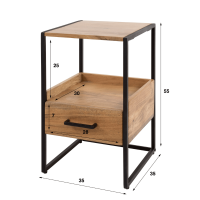 Carter nachtkastje acaciahout 1L naturel van het woonmerk Fraaai