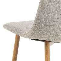 Nøra Oda eetkamerstoel | naturel oak onderstel | stof Nesia - lichtgrijs