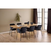 Nøra Barko armstoel | zwart metaal onderstel | stof Dublin - zwart