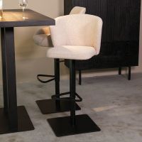 Wave barkruk verstelbaar 85-110 cm stof - naturel