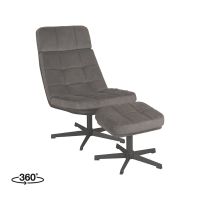 Alvar fauteuil + hocker - antraciet