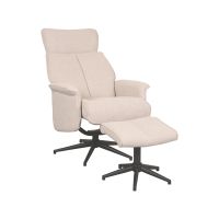 Verdal fauteuil bouclé - naturel + hocker