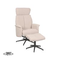 Verdal fauteuil bouclé - naturel + hocker
