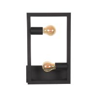 Quadrato wandlamp 20x10x40 cm metaal zwart