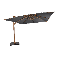 Zweefparasol VirgoFlex houtlook 3x3mtr - grijs