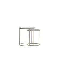 Talca bijzettafel set van 2 - rib glas/crème