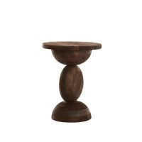 Mirto bijzettafel Ø40x50 cm hout - mat donkerbruin