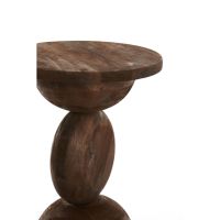Mirto bijzettafel Ø40x50 cm hout - mat donkerbruin