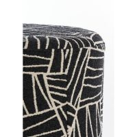 Davone poef Ø40x44 cm - zwart/wit