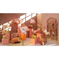 Rosario bijzettafel ø51x50 cm spiegel - helder+crème