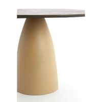 Palmira eettafel ø120x76 cm hout - bruin+mat beige