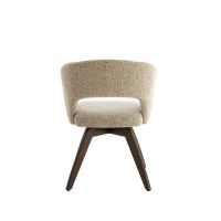 Flen eetkamerstoel hout - donkerbruin+crème bruin