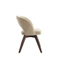 Flen eetkamerstoel hout - donkerbruin+crème bruin