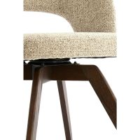 Flen eetkamerstoel hout - donkerbruin+crème bruin