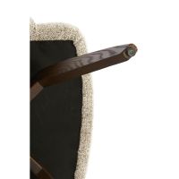 Flen eetkamerstoel hout - donkerbruin+crème bruin