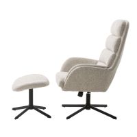 Khan fauteuil met voetensteun - off white