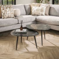 Malakai salontafel set van 2 organisch - zwart