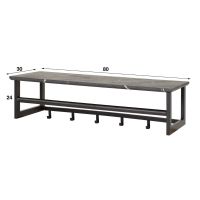 Leonie kapstok roede 6 haaks - zwart bruin