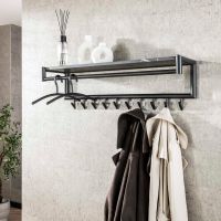 Weiss kapstok 10 haaks roede-hoedenplank -  zwart/bruin