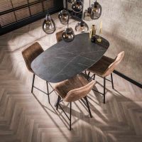 Karla bartafel kruisframe deens ovaal - zwart/bruin