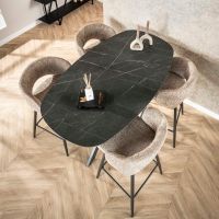 Karla bartafel kruisframe deens ovaal - zwart/bruin