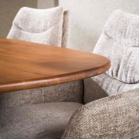 Estes eettafel 180 cm ovale massief mango - zand