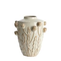 Juana vaas deco Ø38x45 cm keramiek - crème