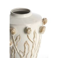 Juana vaas deco Ø38x45 cm keramiek - crème