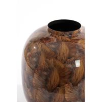 Milos vaas deco Ø37x40 cm - bruin/licht bruin