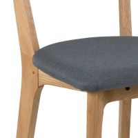 Nøra Aiko eetkamerstoel | naturel oak onderstel | stof Corsica - donkergrijs