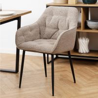 Nøra Kari armstoel | zwart metaal onderstel | stof Monza