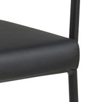 Havn armstoel | zwart metaal onderstel | PU leer - zwart