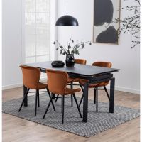 Nøra Aino eetkamerstoel | zwart oak onderstel | stof Vic