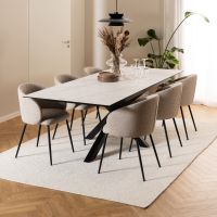 Nøra Axis armstoel | zwart metaal onderstel | stof Basel