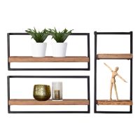 Woody metaal wandplank - bundel set van drie 100x65 cm