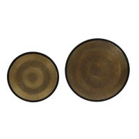 Kome bijzettafel set van 2 - antiek brons/zwart